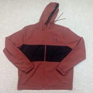 UA UnderArmour‎ Size L Blush Pink / Black Full Zip Windbreaker Hoodie